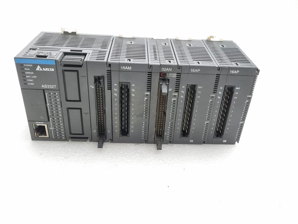 Used Working DELTA AS332T+16AM+32AN+16AP+16AP Module Plc Set